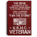 USMC Veteran Canvas - The Devil Whispered In My Ear - I Am The Storm USMC Veteran - CANPO75 - CustomCat