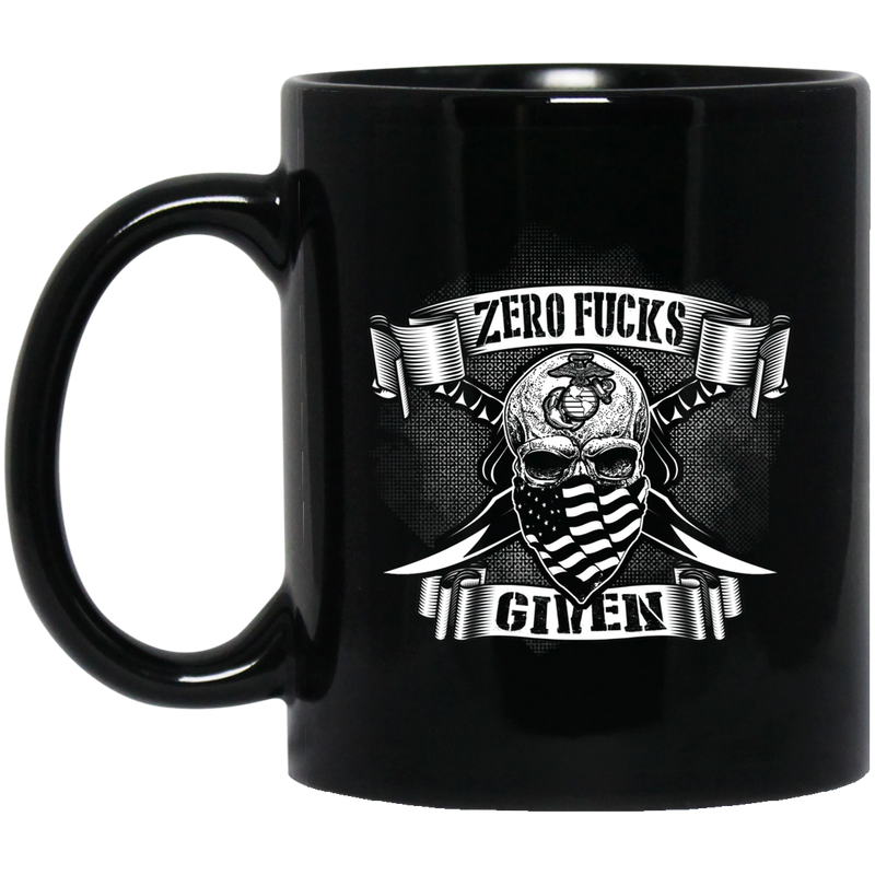 Usmc Veteran Coffee Mug Zero Fucks Given 11oz - 15oz Black Mug