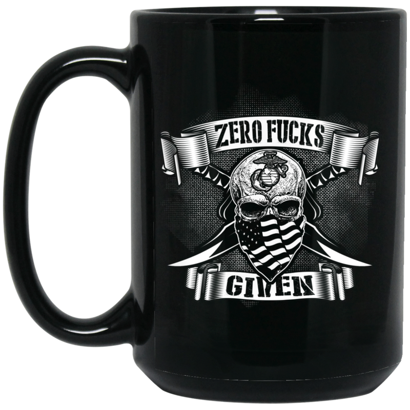 Usmc Veteran Coffee Mug Zero Fucks Given 11oz - 15oz Black Mug