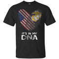 USMC Veteran T Shirt Fingerprints It's In My DNA United States Marine Corps Veteran Shirts CustomCat