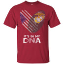 USMC Veteran T Shirt Fingerprints It's In My DNA United States Marine Corps Veteran Shirts CustomCat