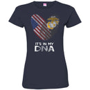 USMC Veteran T Shirt Fingerprints It's In My DNA United States Marine Corps Veteran Shirts CustomCat