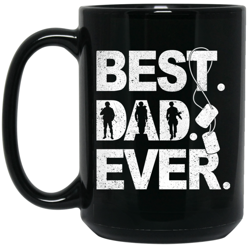 Veteran Coffee Mug Best Dad Ever Veteran 11oz - 15oz Black Mug CustomCat