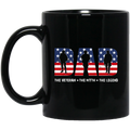 Veteran Coffee Mug Dad The Veteran The Myth The Legend American Flag 11oz - 15oz Black Mug CustomCat