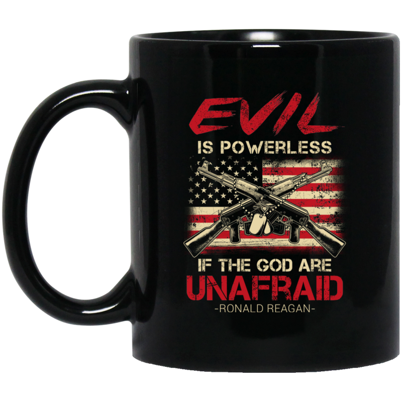 Veteran Coffee Mug Evil Is Powerless If The God Are Unfraid Veteran 11oz - 15oz Black Mug CustomCat