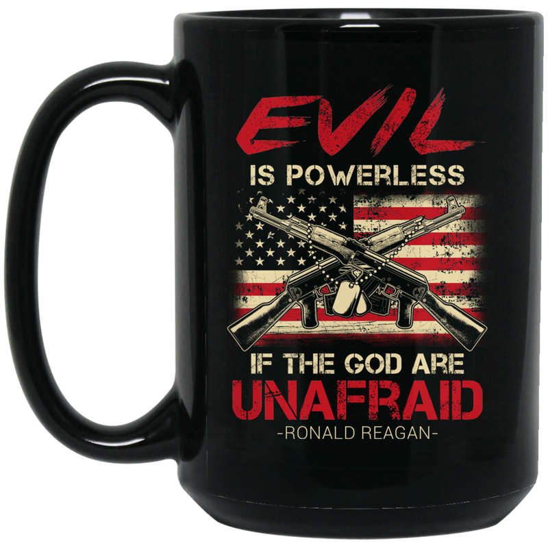 Veteran Coffee Mug Evil Is Powerless If The God Are Unfraid Veteran 11oz - 15oz Black Mug CustomCat