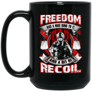Veteran Coffee Mug Freedom Has A Nice Ring To It And A Bit Of Recoil Veteran 11oz - 15oz Black Mug CustomCat