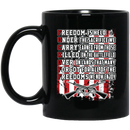 Veteran Coffee Mug Freedom Is Held Under The Sacrifice We Carry Earned From Those Veteran 11oz - 15oz Black Mug CustomCat