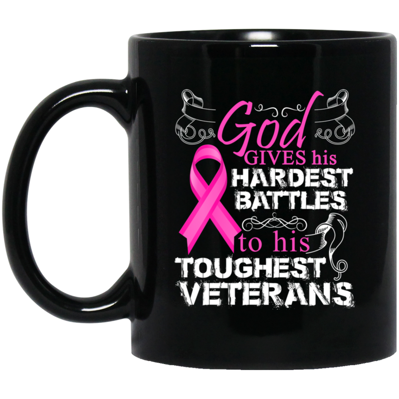 Veteran Coffee Mug God Gives His Hardest Battles To His Toughest Veterans 11oz - 15oz Black Mug CustomCat