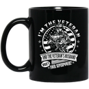 Veteran Coffee Mug I Am The Veteran And The Veteran's Husband What's Your Superpower? 11oz - 15oz Black Mug CustomCat