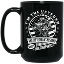 Veteran Coffee Mug I Am The Veteran And The Veteran's Husband What's Your Superpower? 11oz - 15oz Black Mug CustomCat