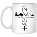 Veteran Coffee Mug I Fell In With The Man Who Died For Me Love Veteran In Cross 11oz - 15oz White Mug CustomCat