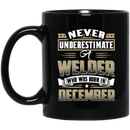 Veteran Coffee Mug Never Underestimate A Welder Who Was Born In December 11oz - 15oz Black Mug CustomCat