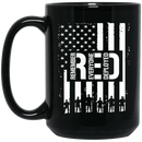 Veteran Coffee Mug Red Remeber Everyone Deployed 11oz - 15oz Black Mug CustomCat