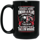 Veteran Coffee Mug Respect Our Fallen Heroes Veteran 11oz - 15oz Black Mug CustomCat