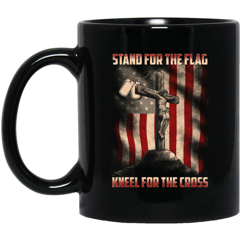 Veteran Coffee Mug Stand For The Flag Kneel For The Cross Veteran 11oz - 15oz Black Mug CustomCat