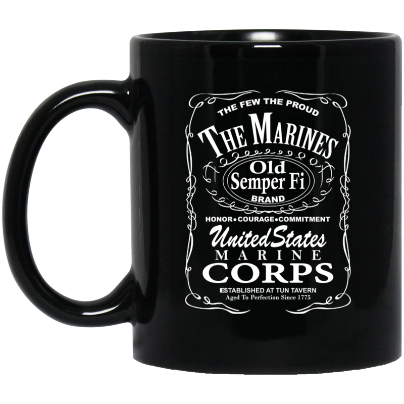 Veteran Coffee Mug The Few The Proud The Marines Old Semper Fi 11oz - 15oz Black Mug CustomCat