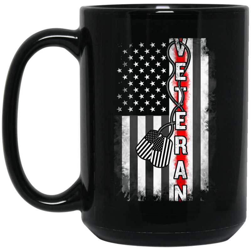 Veteran Coffee Mug Veteran American Flag 11oz - 15oz Black Mug CustomCat