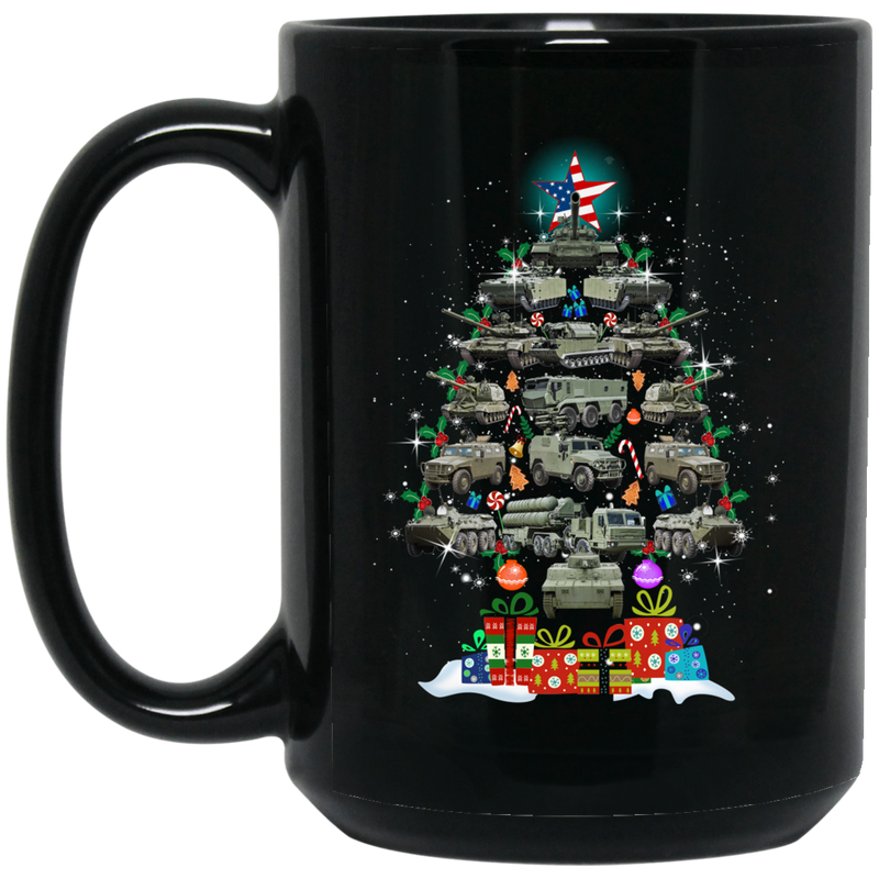 Veteran Coffee Mug Veteran - Merry Christmas Tree Xe tang 11oz - 15oz Black Mug CustomCat