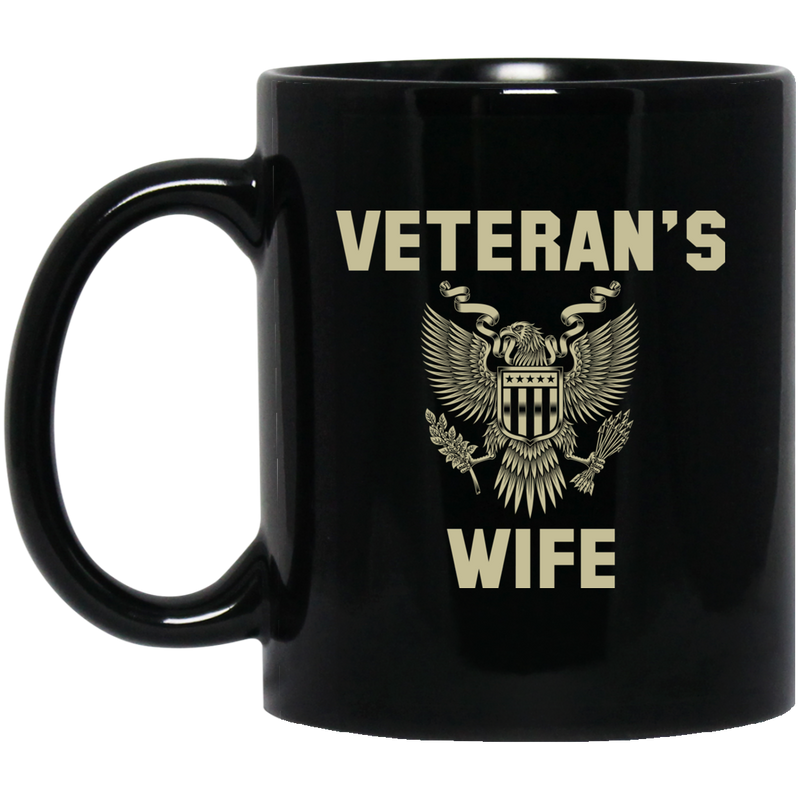 Veteran Coffee Mug Veteran's Wife 11oz - 15oz Black Mug CustomCat