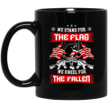 Veteran Coffee Mug We Stand For The Flag We Kneel For The Fallen 11oz - 15oz Black Mug CustomCat