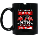 Veteran Coffee Mug We Stand For The Flag We Kneel For The Fallen 11oz - 15oz Black Mug CustomCat