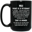Veteran Coffee Mug What Is A Veteran? Discharged Retired Reserve That Is Hornor 11oz - 15oz Black Mug CustomCat