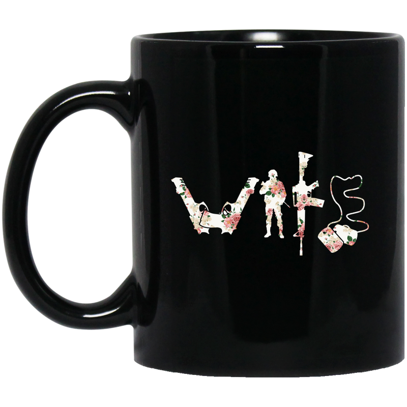 Veteran Coffee Mug Wife Veteran Lovers 11oz - 15oz Black Mug CustomCat
