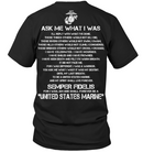 Veteran T Shirt Ask Me What I Was Semper Fidelis United States Marine Shirts GearLaunch
