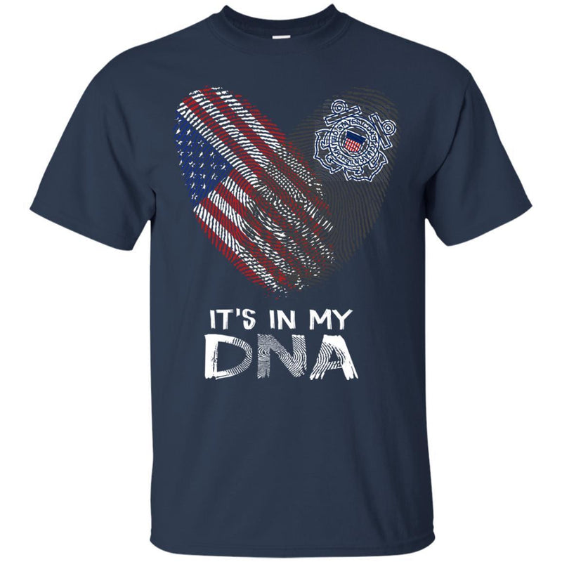 Veteran T Shirt Fingerprints It's In My DNA The Coast Guard Veteran Shirts CustomCat