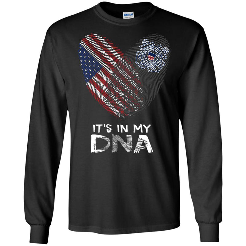 Veteran T Shirt Fingerprints It's In My DNA The Coast Guard Veteran Shirts CustomCat