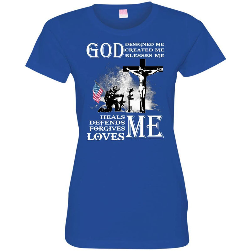 Veteran T Shirt God Designed Me Created Me Blesses Me Heals Defends Forgives Loves Me Shirts CustomCat