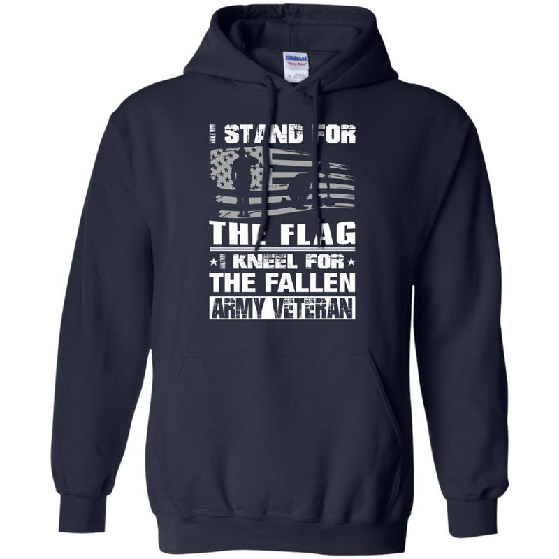 VETERAN T-SHIRT I STAND FOR THE FLAG I KNEEL FOR THE FALLEN ARMY VETERAN VETERANS DAY TEE SHIRT CustomCat