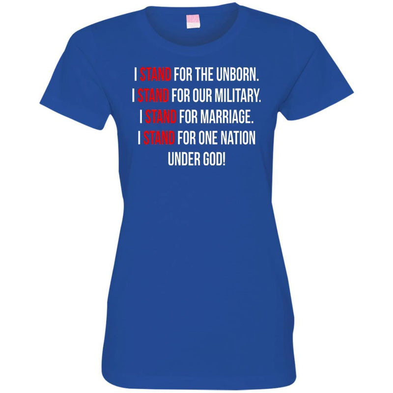 Veteran T-Shirt I Stand For The Unborn, Our Military, Marriage, One Nation, Under God! Shirts CustomCat