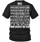 VETERAN T SHIRT IT IS THE VETERAN WHO SALUTES THE FLAG SHIRTS GearLaunch