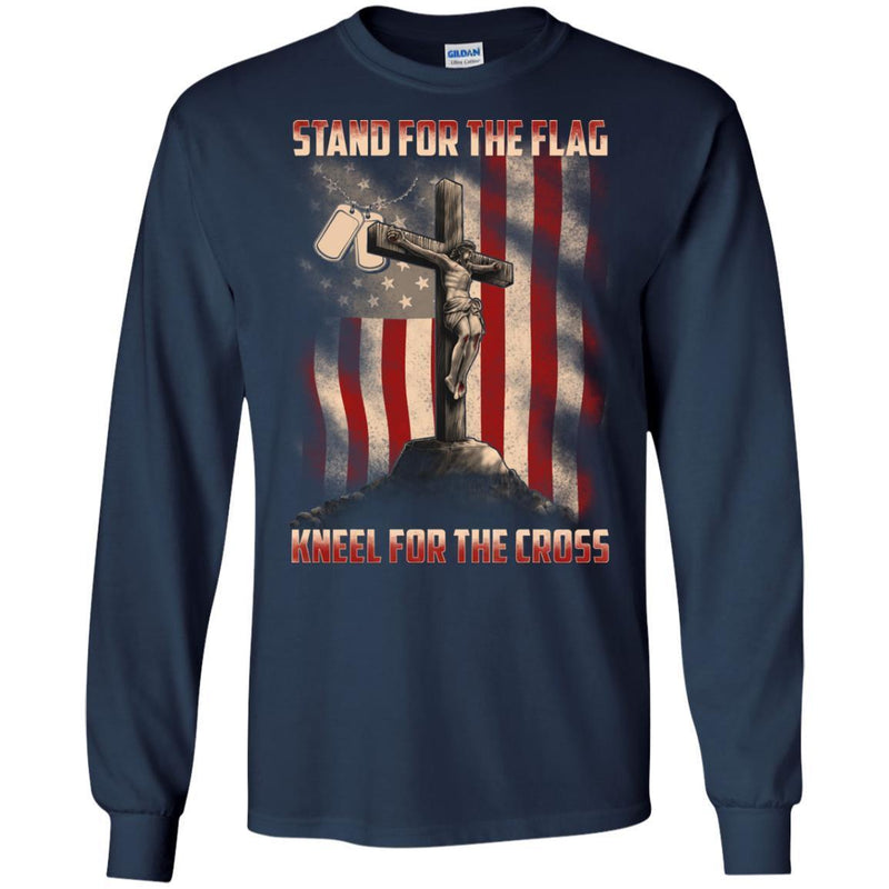 Veteran T Shirt Stand For The Flag Kneel For The Cross Veteran Shirt CustomCat