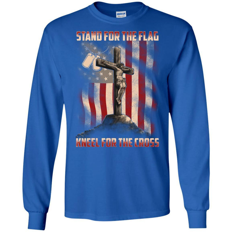 Veteran T Shirt Stand For The Flag Kneel For The Cross Veteran Shirt CustomCat