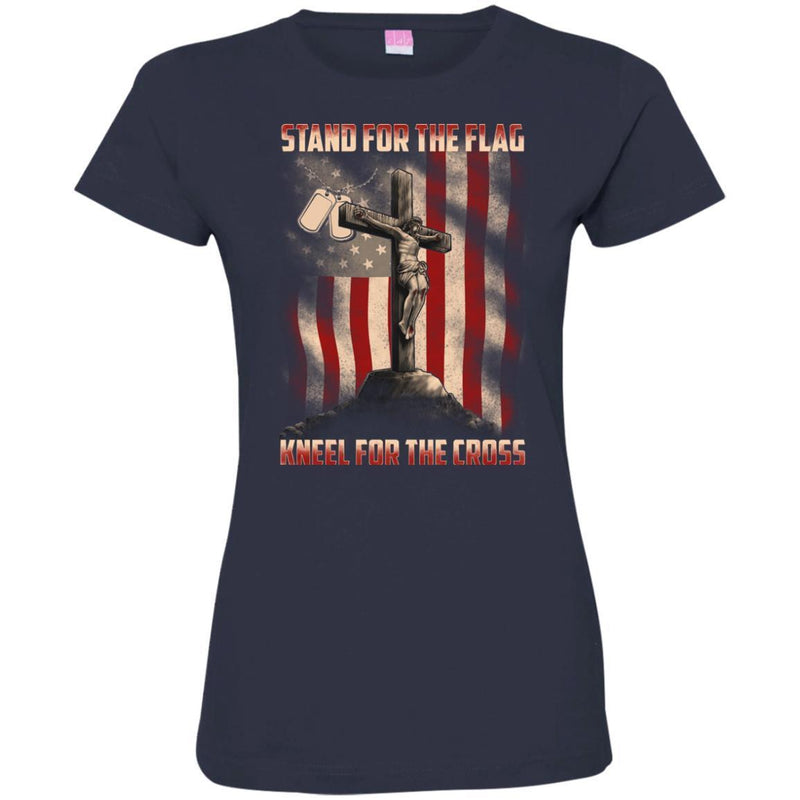 Veteran T Shirt Stand For The Flag Kneel For The Cross Veteran Shirt CustomCat