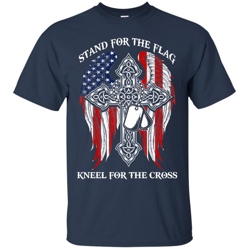Veteran T Shirt Stand For The Flag Kneel For The Cross Veteran Tee Shirt CustomCat