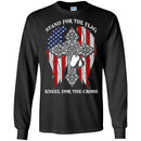 Veteran T Shirt Stand For The Flag Kneel For The Cross Veteran Tee Shirt CustomCat