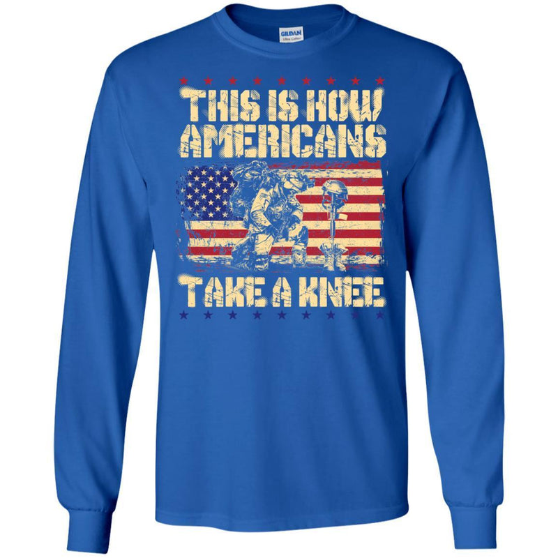 Veteran T Shirt This Is How Americans Take A Knee Shirt CustomCat