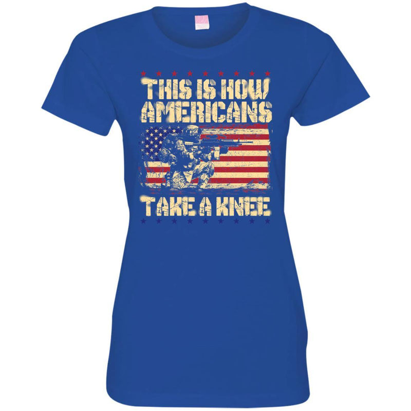 Veteran T Shirt This Is How Americans Take A Knee Tee Shirt CustomCat