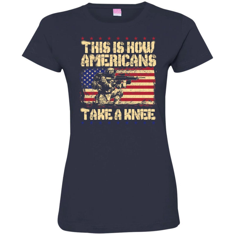 Veteran T Shirt This Is How Americans Take A Knee Tee Shirt CustomCat