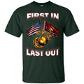 Veteran T-Shirt Under Armour Men's Freedom First In last Out  Flag American Tees Gift Shirts CustomCat
