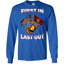 Veteran T-Shirt Under Armour Men's Freedom First In last Out  Flag American Tees Gift Shirts CustomCat