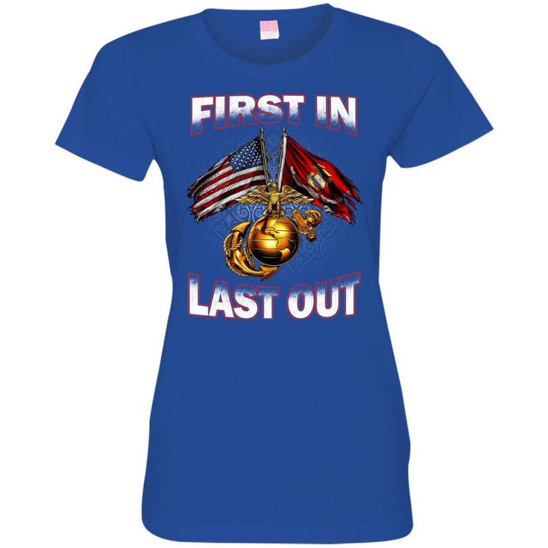 Veteran T-Shirt Under Armour Men's Freedom First In last Out  Flag American Tees Gift Shirts CustomCat