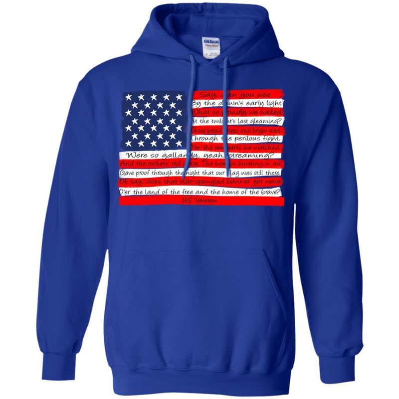 Veteran T-Shirt USA National Anthem O Say Can You See By The Dawn's Early Light Shirts CustomCat