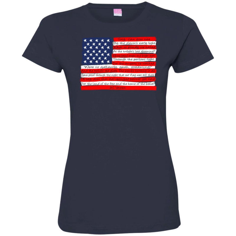 Veteran T-Shirt USA National Anthem O Say Can You See By The Dawn's Early Light Shirts CustomCat