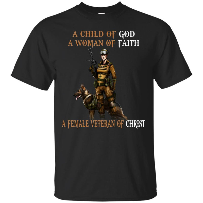 Veteran Tshirt - A Female Veteran Of Christ CustomCat