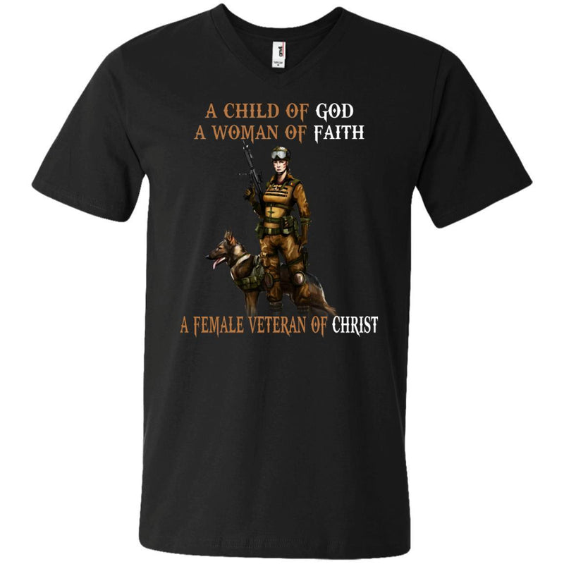Veteran Tshirt - A Female Veteran Of Christ CustomCat